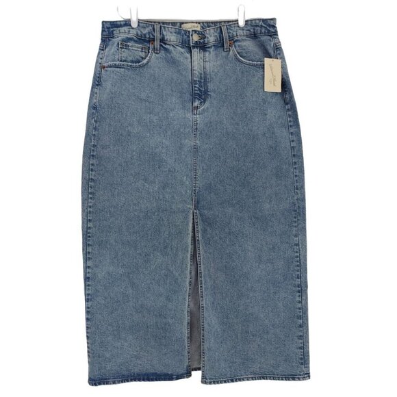 Universal Thread Dresses & Skirts - Universal Thread High-Waisted Denim Skirt With Front Slit Size 17 Light Wash